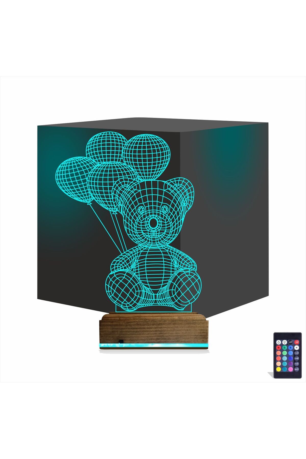 Kirppi 3d Lamba Ayıcık Balon V1 Masa Gece Lambası