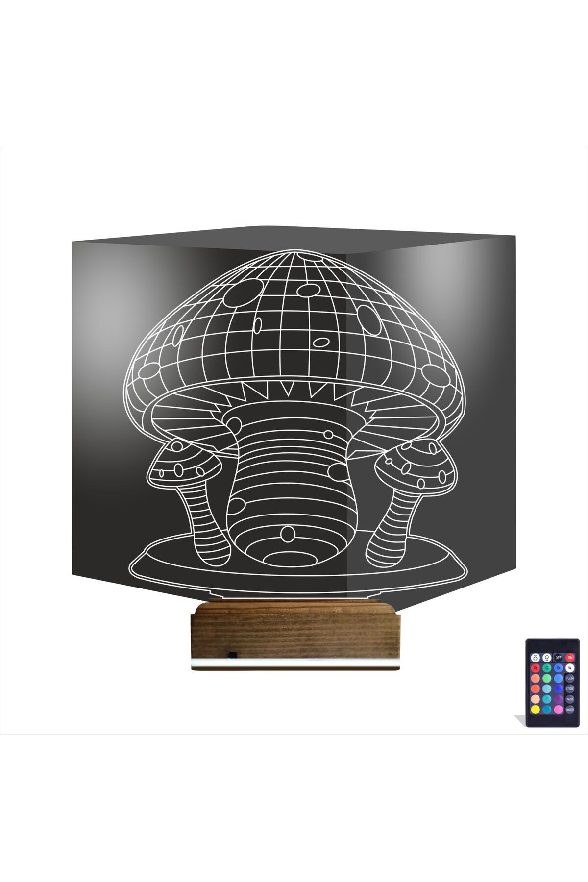 Kirppi 3d Lamba Mantar Çocuk Odası Masa Gece Lambası
