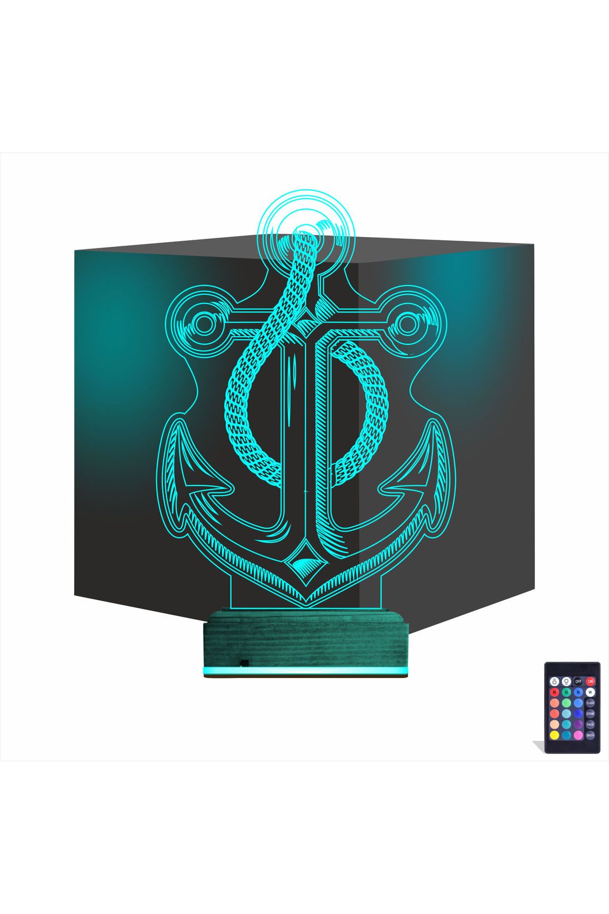 Kirppi 3d Lamba Denizci Çapa Kaptan V1 Masa Gece Lambası