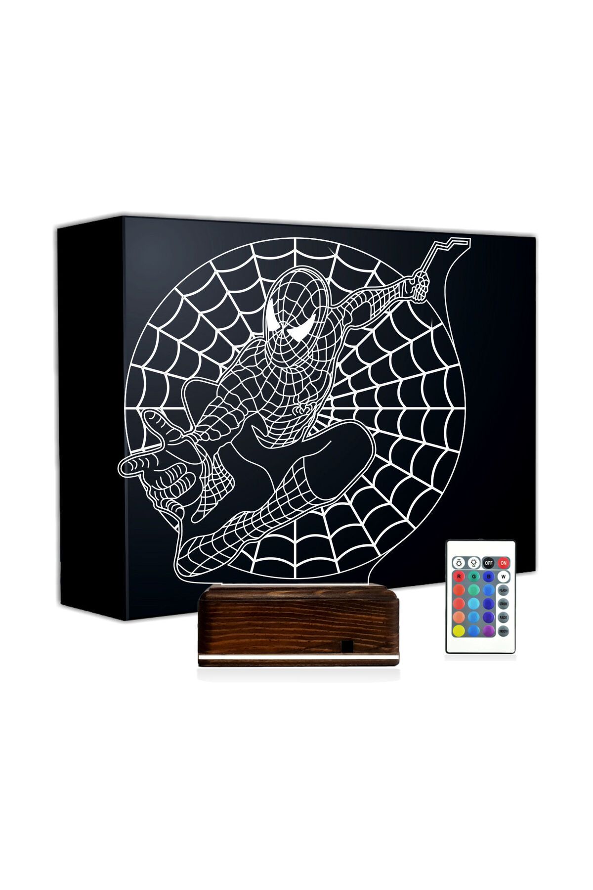 Kirppi 3d Lamba Örümcek Adap Spider Man Ağ Masa Gece Lambası