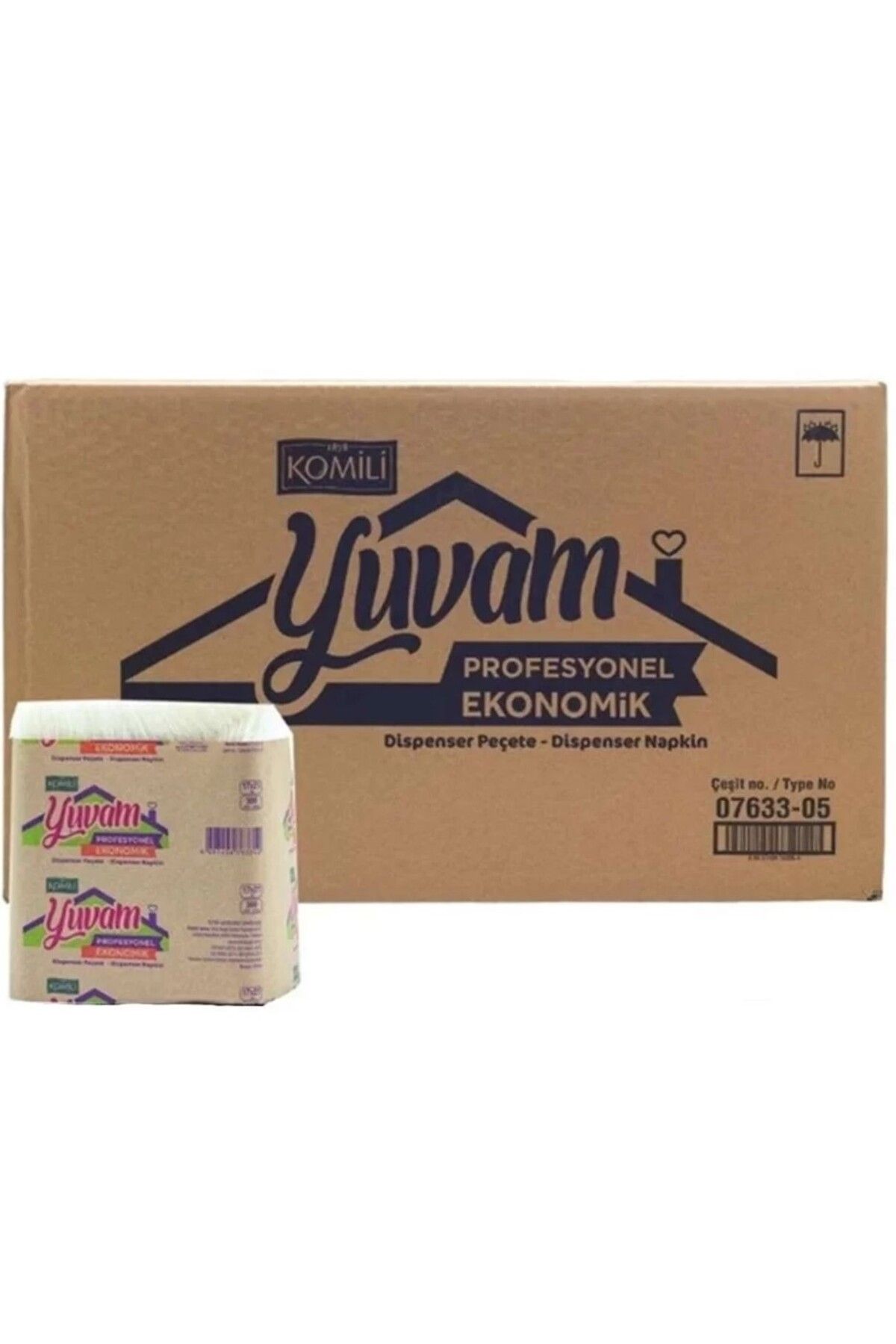 Yuvam KOMİLİ YUVAM PRO. MASA ÜSTÜ DİSPENSER PEÇETE (17x21cm) 300Yaprak*12Paket