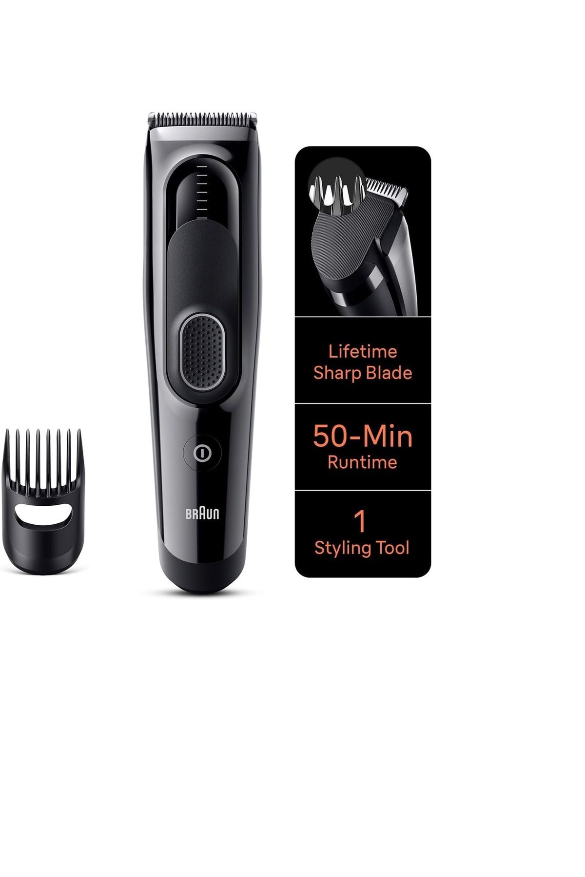 Braun-Braun Series 5 Hair Clipper with 9 Length Settings and 1 Comb, Black, HC5310 1