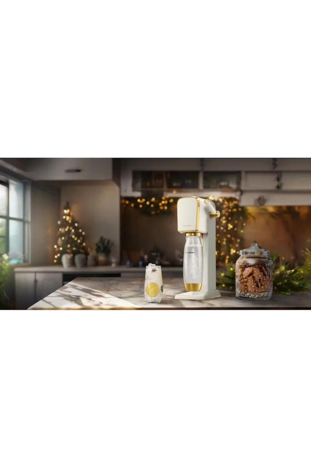 sodastream-SodaStream Art Soda Maker, Carbonation Bottle + CO2 Cylinder (White/Gold) 7