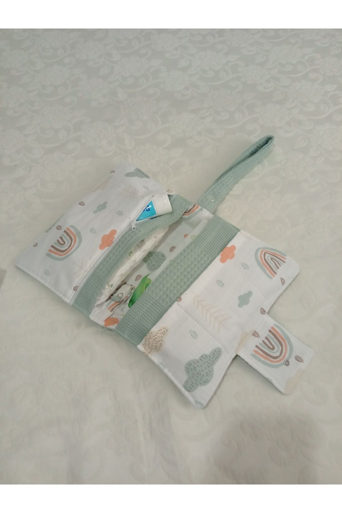 Wenaris 17 parçalık yuvarlak babynest seti ( muslin ve waffle pike kumaşları) fotoğrafı 5 (önizleme)