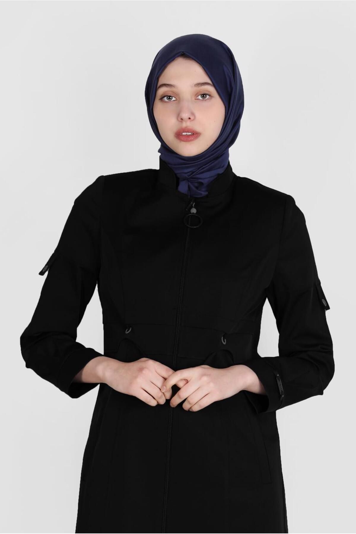 مانتو یقه زیپ دار 10564 Alvina