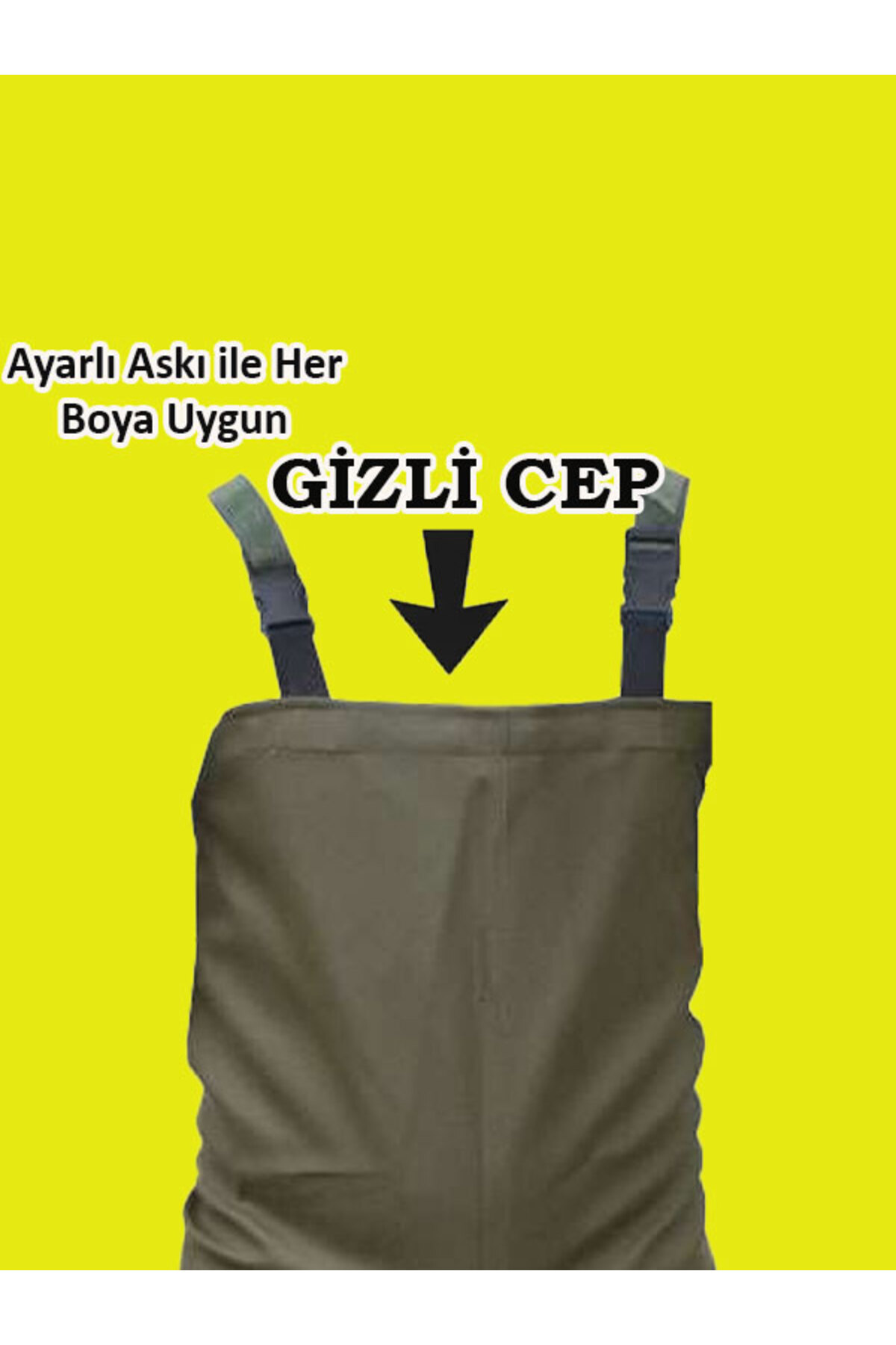 go out Göğüs Çizme, PVC Tulum Çizme %100 Su Geçirmez, Leke Tutmaz 55 Mikron Dikişsiz Tulum görsel 2