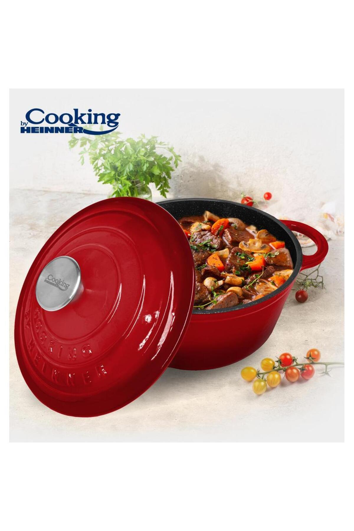 Heinner-Semioala Heinner HR-KN-SM6, RED LINE, fonta emailata + Capac, 6L, 28 x 13 cm 3