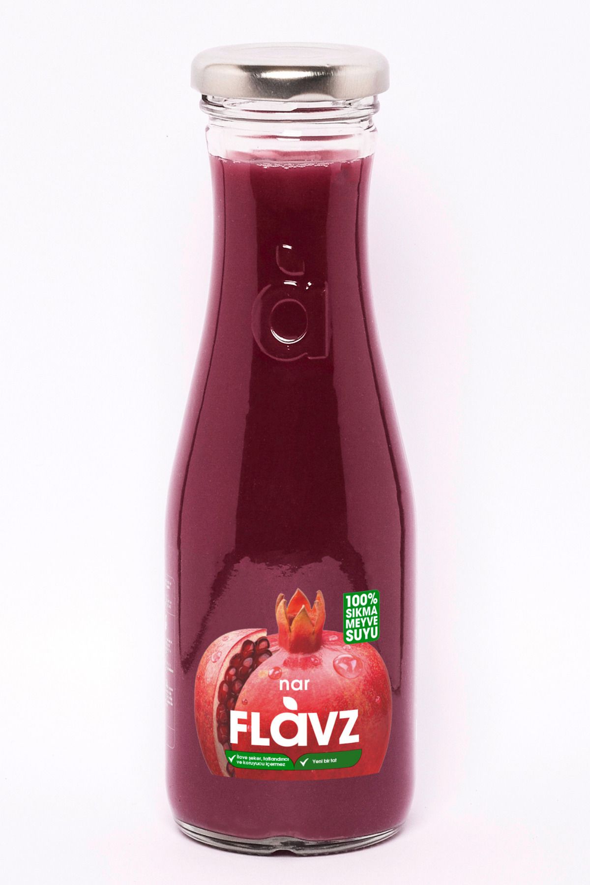 FLAVZ %100 Doğal Nar Sıkma Meyve Suyu 250ml Cam Şişe- Gerçek Meyveden, Katkısız