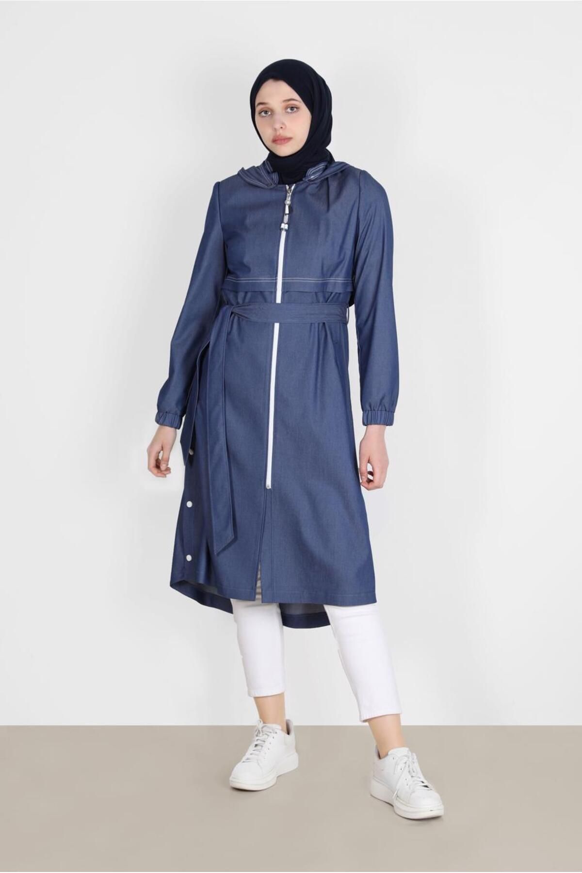 مانتو جیبی کمربند 10586 Alvina