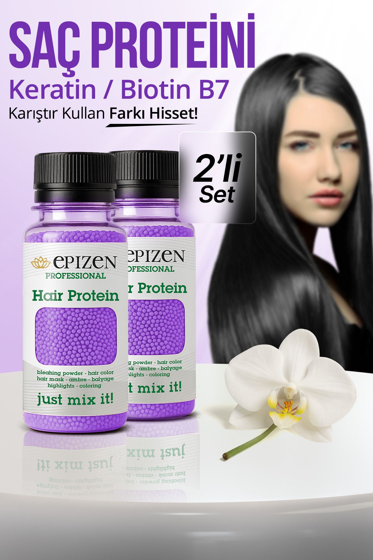 EPİZEN 2 li Biotin Destekli Dökülmelere Karşı Profesyonel Saç Bakım Proteini