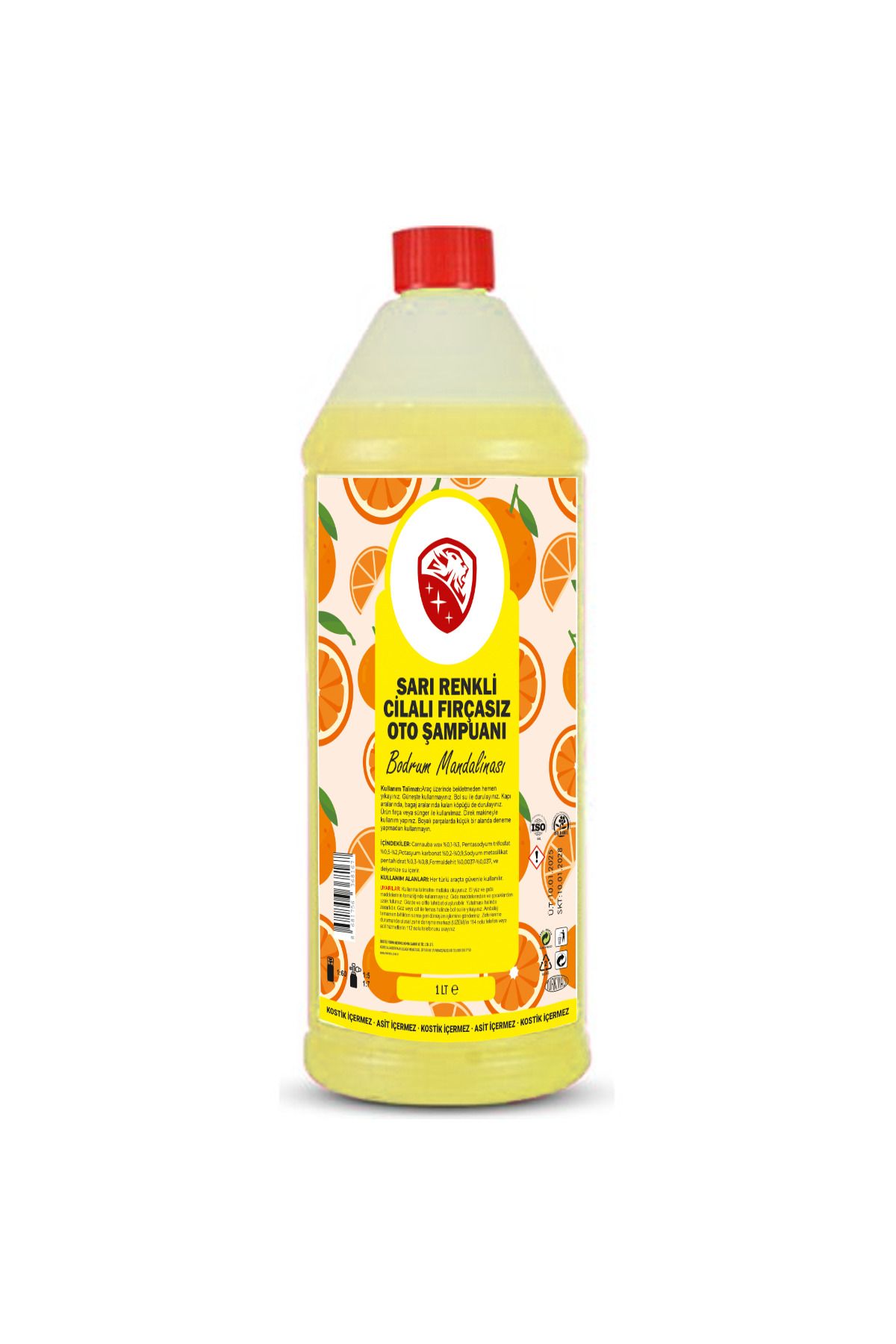 NEWMİX 1 Lt Cilalı Fırçasız Sarı Renkli Bodrum Mandalinası Oto Şampuanı