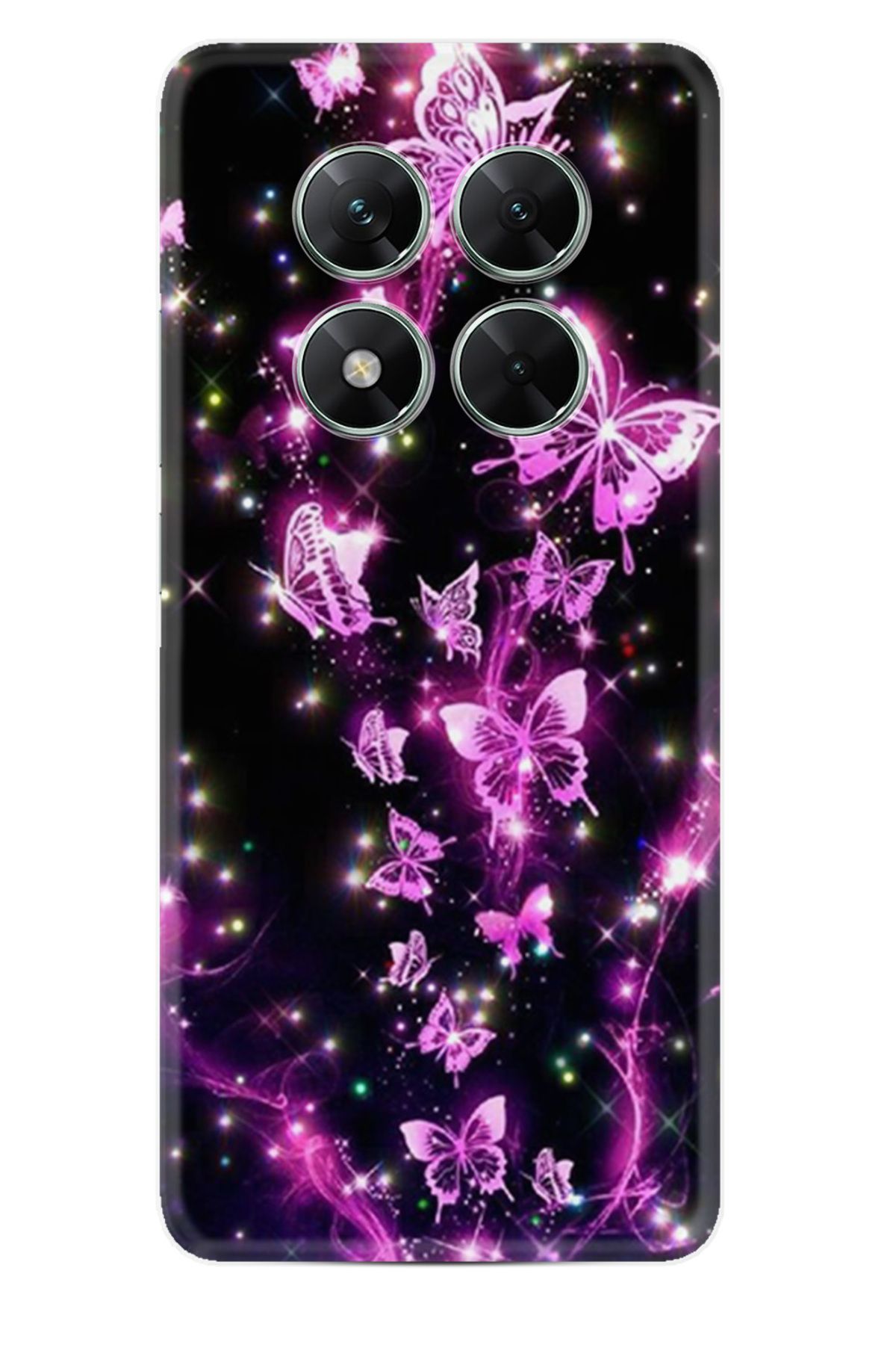 Kılıfland Xiaomi Poco X7 Kılıf Boutique Baskılı Resimli Pembe Neon Kelebekler Pcode -100