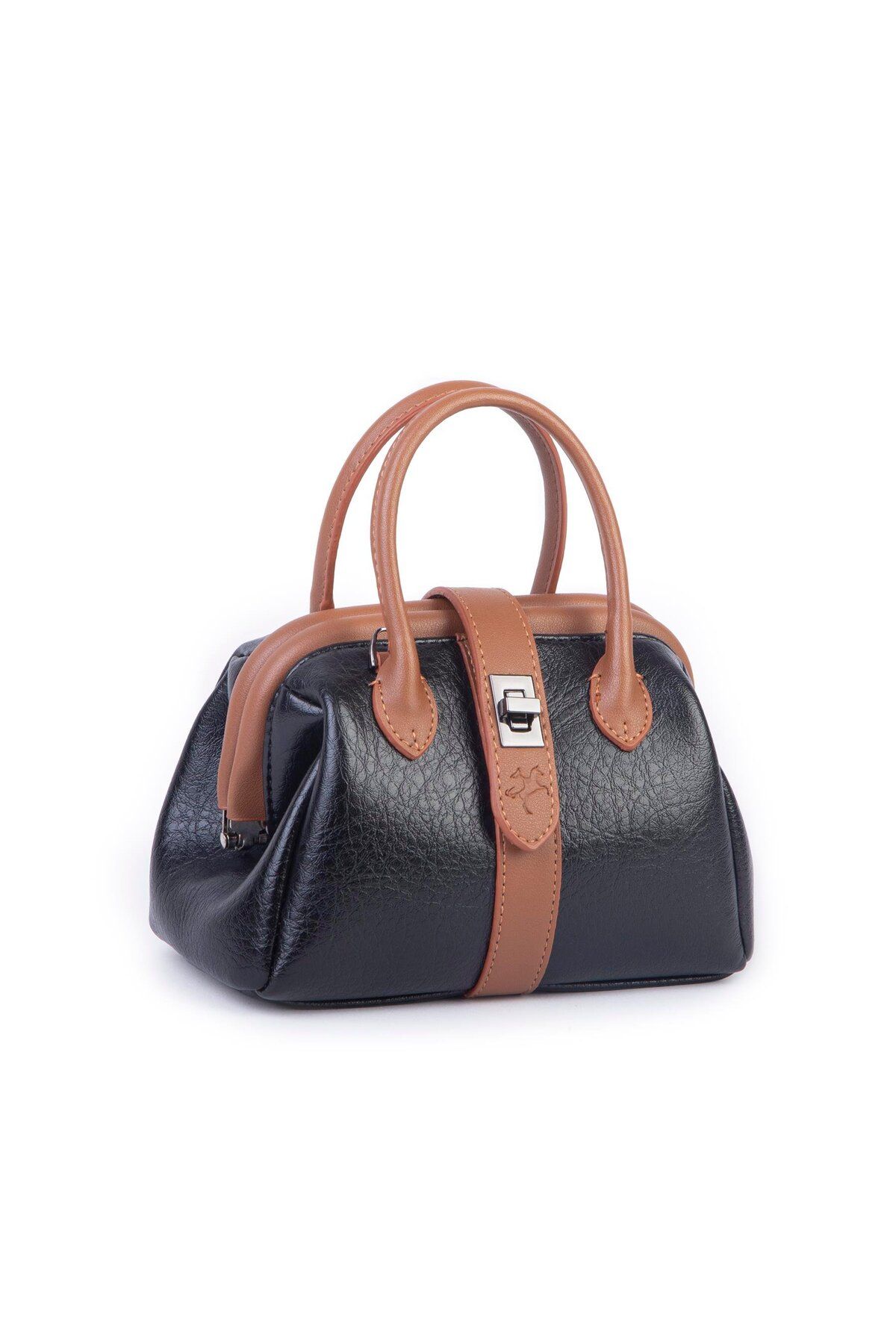 Nas Bag-Mini Size Clip-On Hand and Messenger Bag Black Tan Victoria (20X13 cm) 4