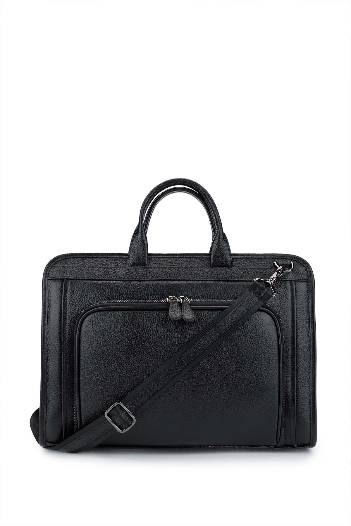 کیف دستی مردانه چرم اصل طرح گلدار مشکی Tamer Tanca