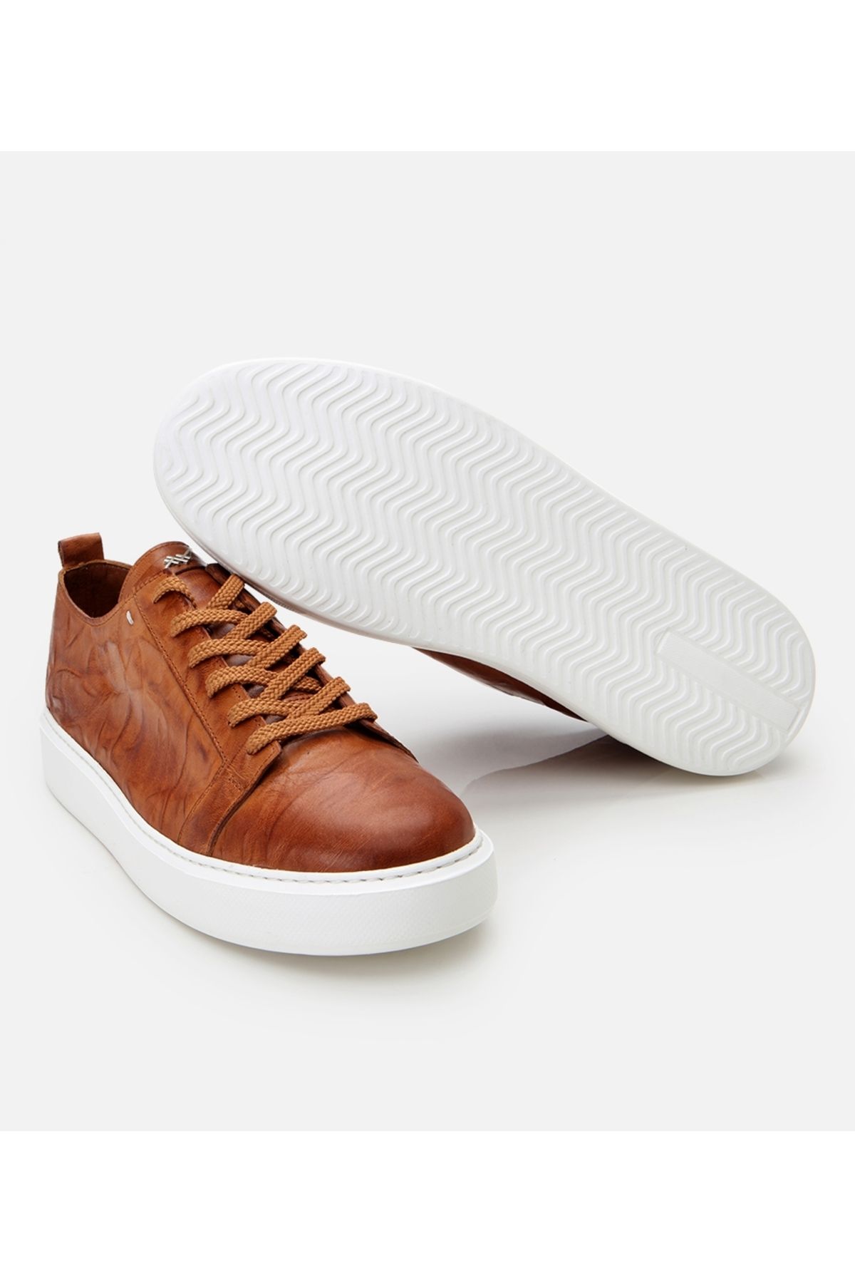 Hotiç-Men's Leather Tan Light Sole Sports Shoes 7