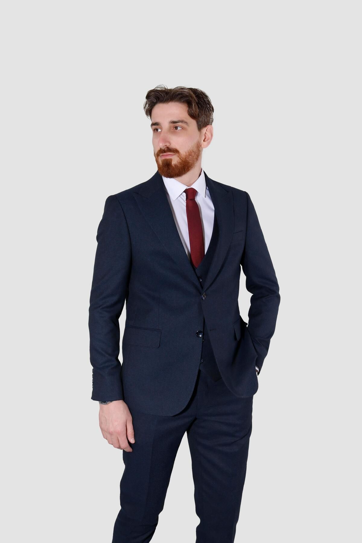 Globay 6020 SLIM FIT TAKIM ELBISE-LACİVERT