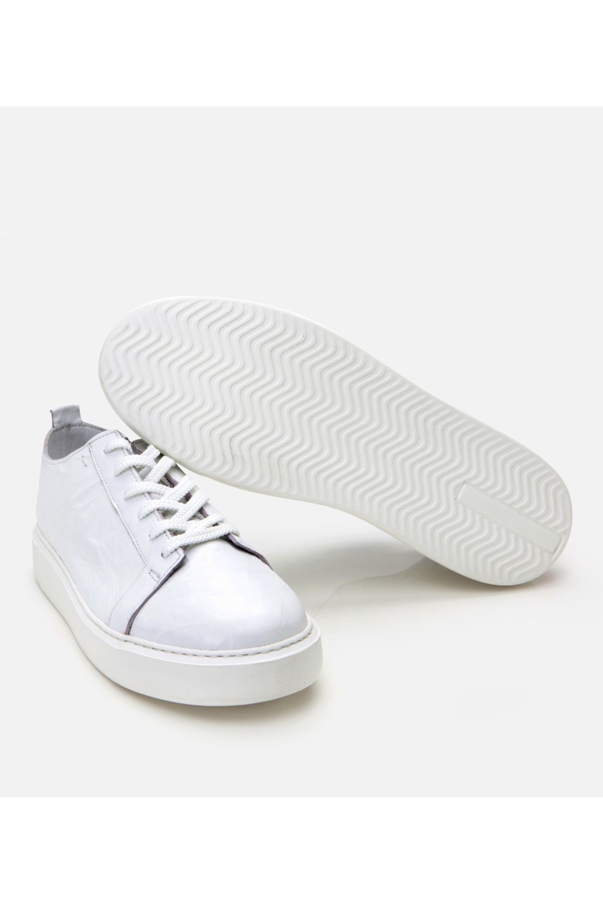 Hotiç-Men's Leather White Light Sole Sports Shoes 7