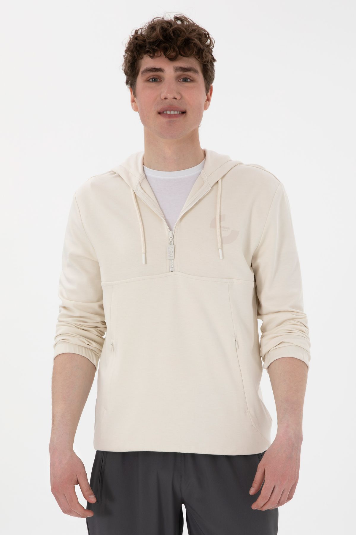 سویشرت مردانه کرم 50290860-VR071 U.S. Polo Assn.
