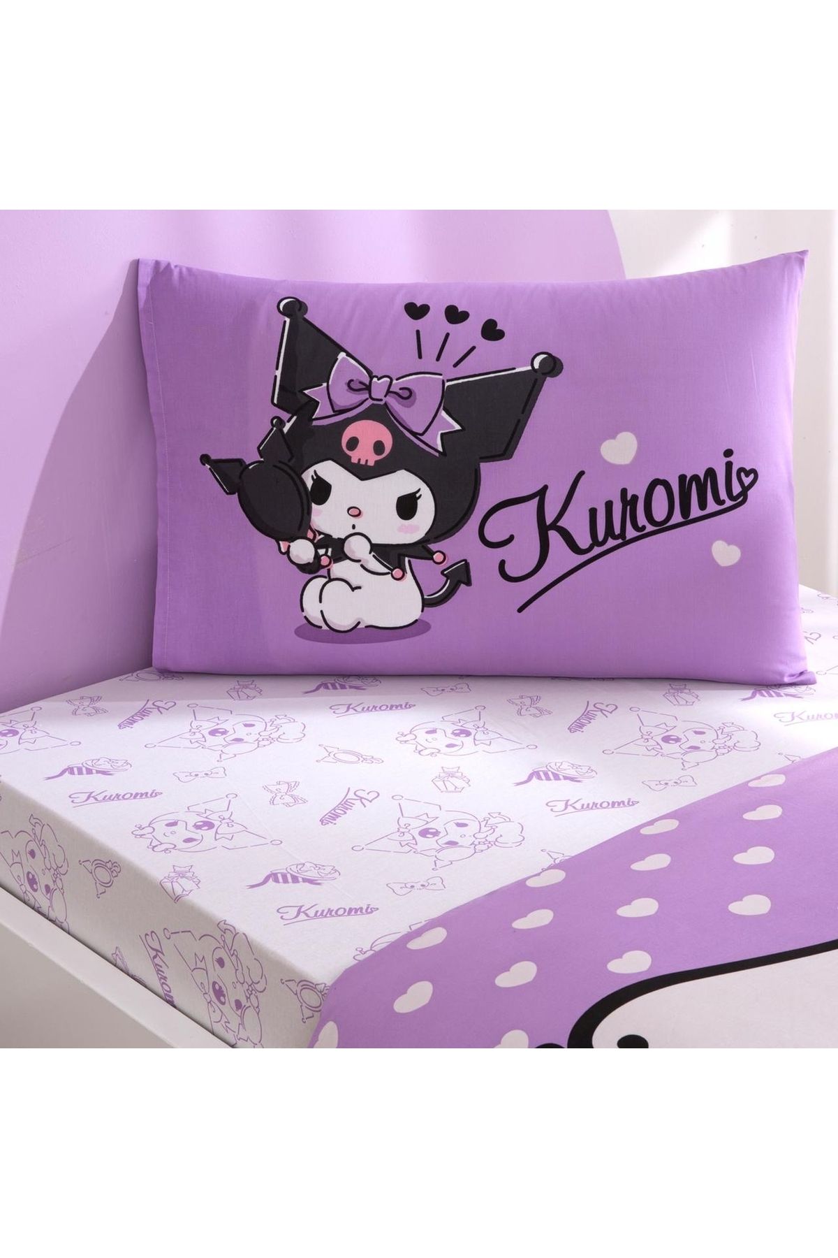 Taç-Taç Licensed Kuromi Single Cotton Duvet Cover Set 3