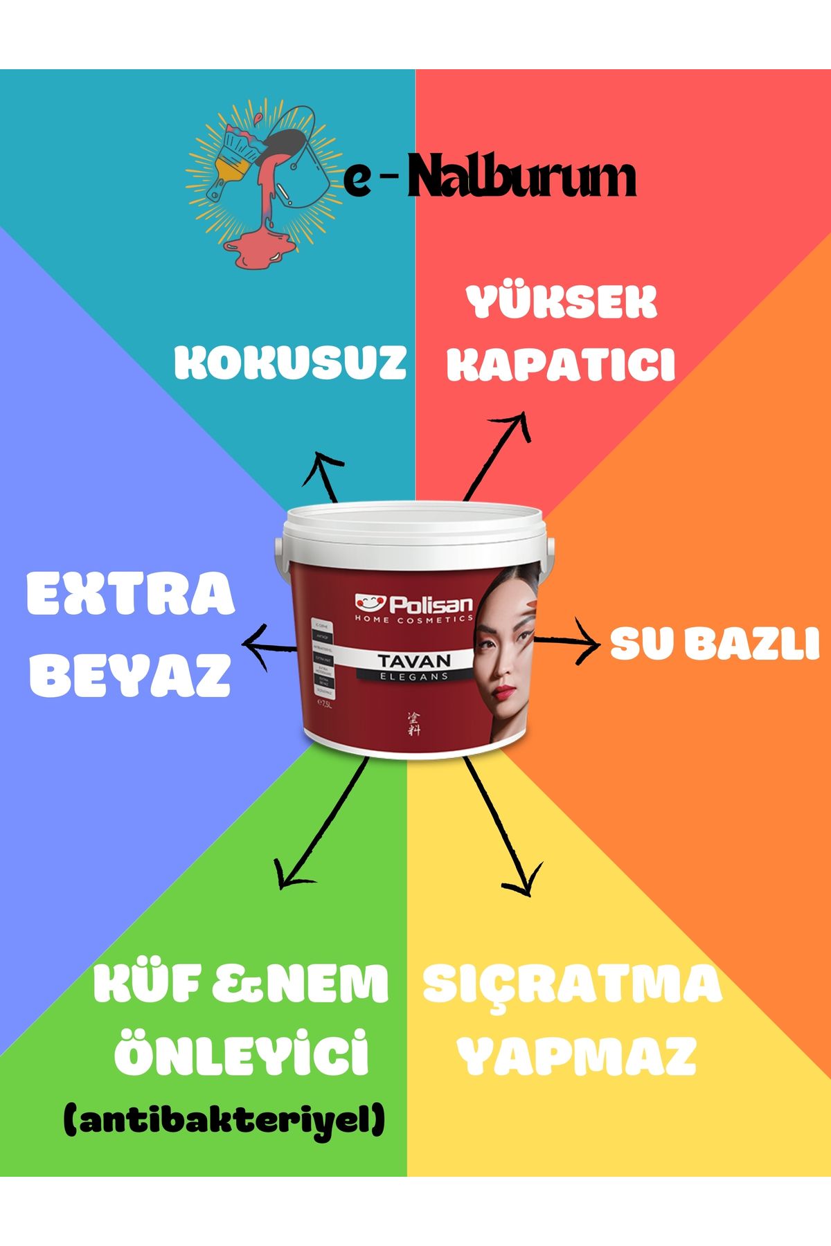 Elegans Extra Küf Önleyici Antibakteriyel Tavan Boyası 3.5kg Tavan Boyaları