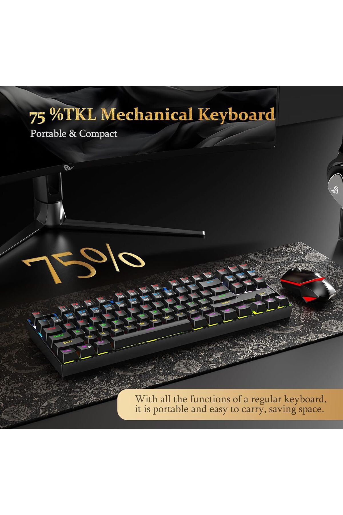 REDRAGON-لوحة مفاتيح الألعاب الميكانيكية K552 RGB (مفاتيح حمراء) 3