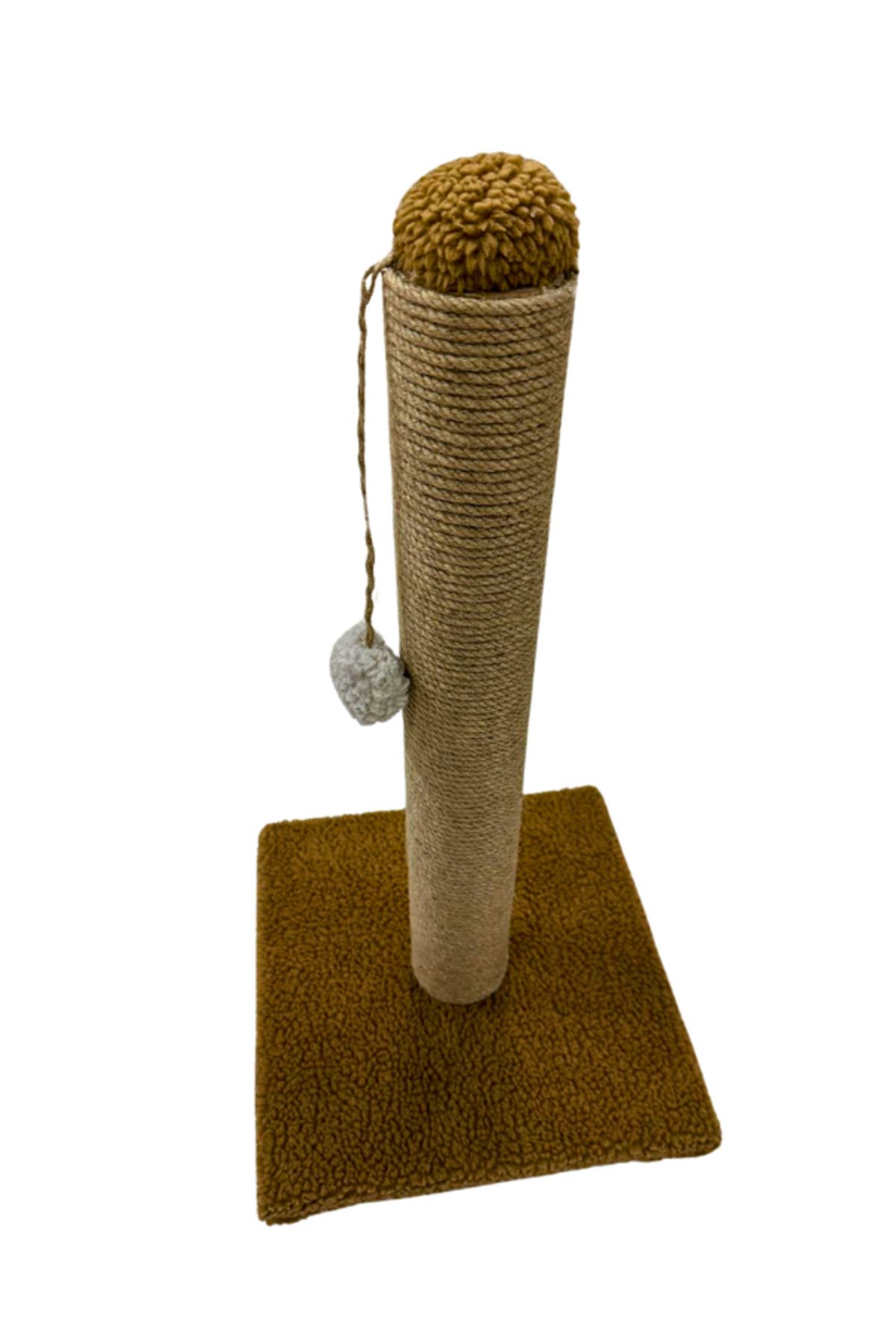 Komano Pontika-Plush Textured Soft Single Pompom Cat Scratching Board 52 cm Soft Loved Colors 2