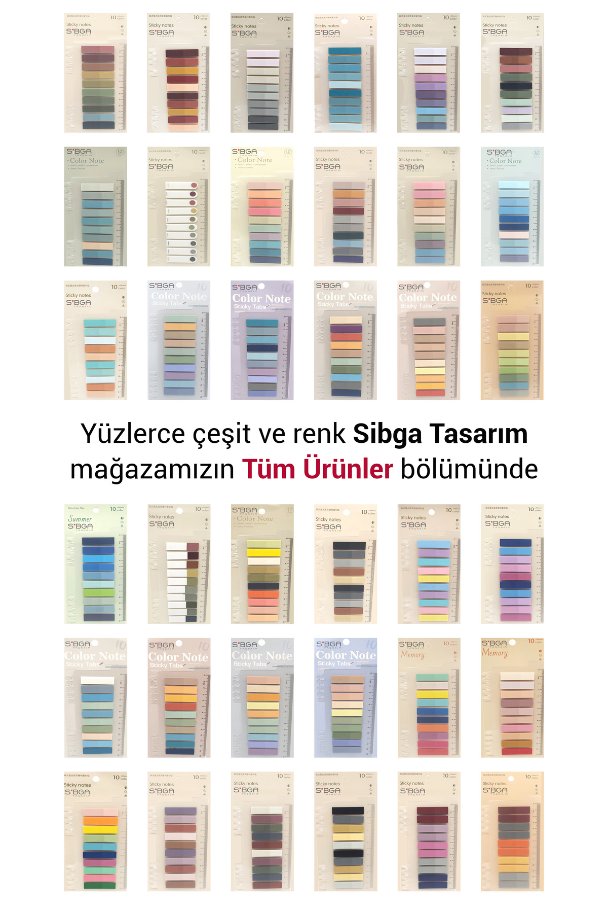 sibga tasarım-Transparent Colored Post-It Note Paper - 200 Sheets Bookmark Sticker 6