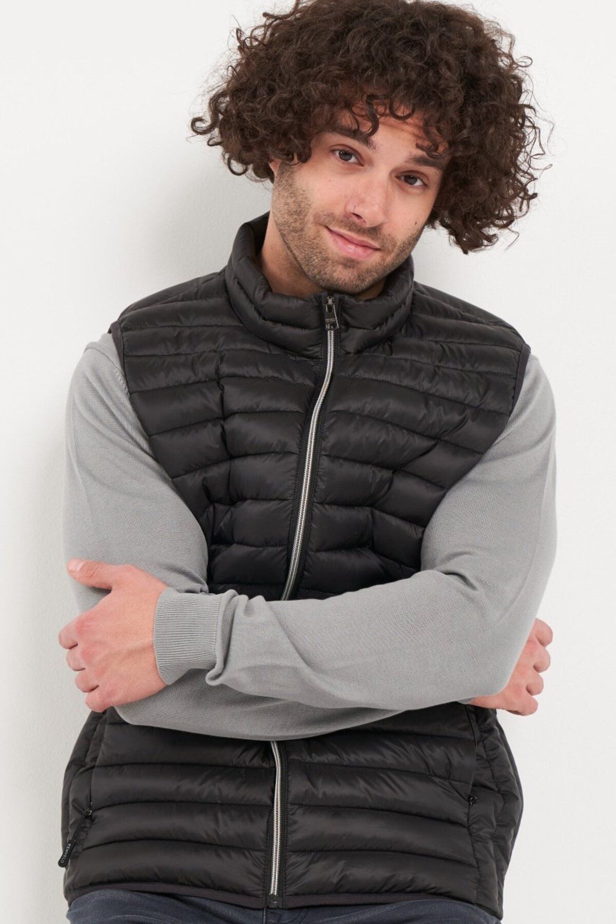 Kenvelo-Men's vest with pockets, solid color 2