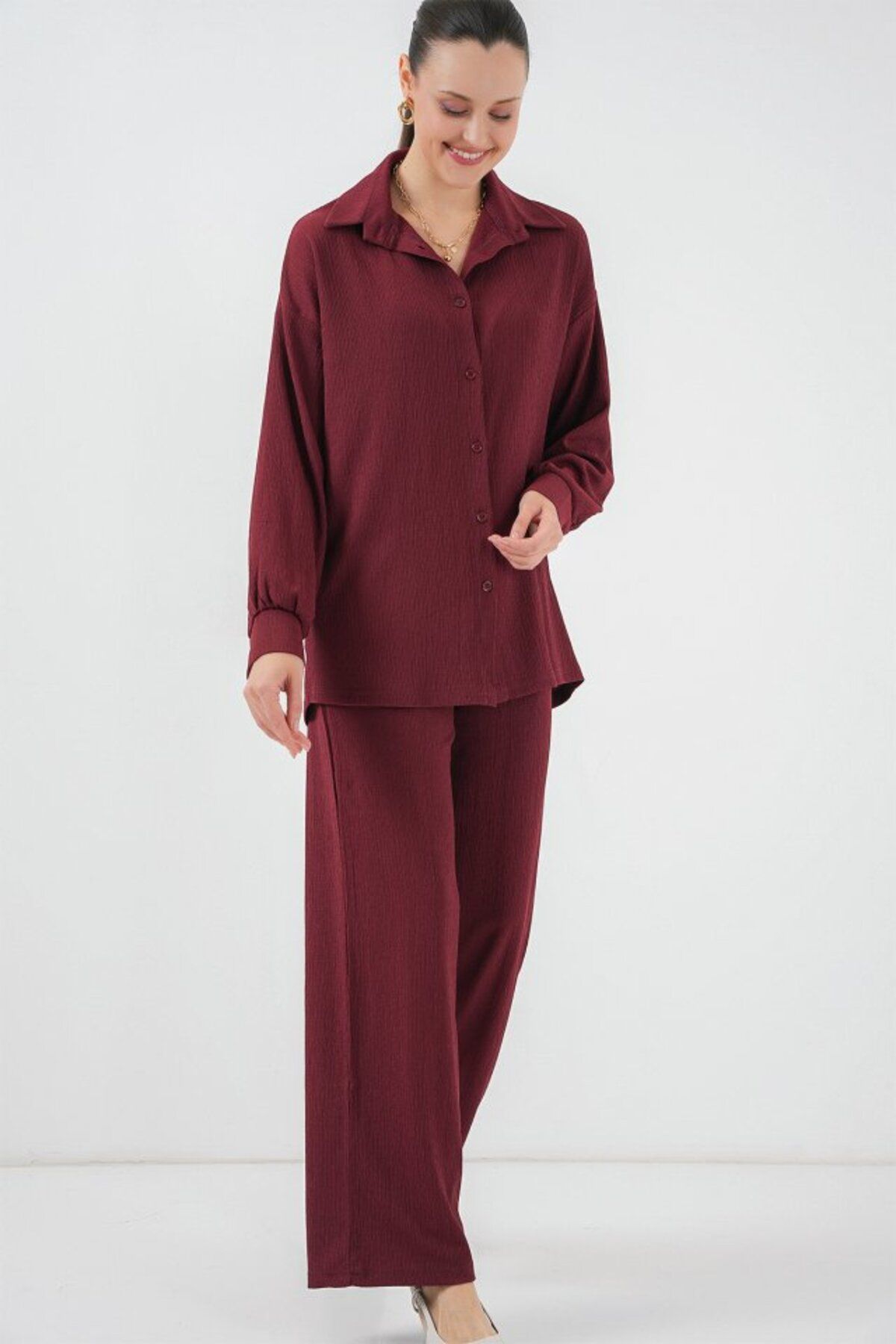 novafems 5858 Örme İkili Takım - Bordo