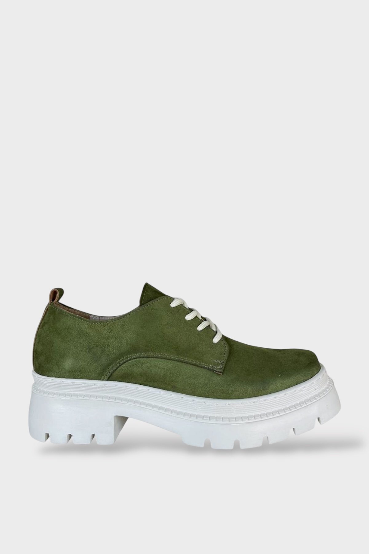 Liger-Pantofi Oxford pentru damă cu șireturi, cu talpă înaltă, verzi 1