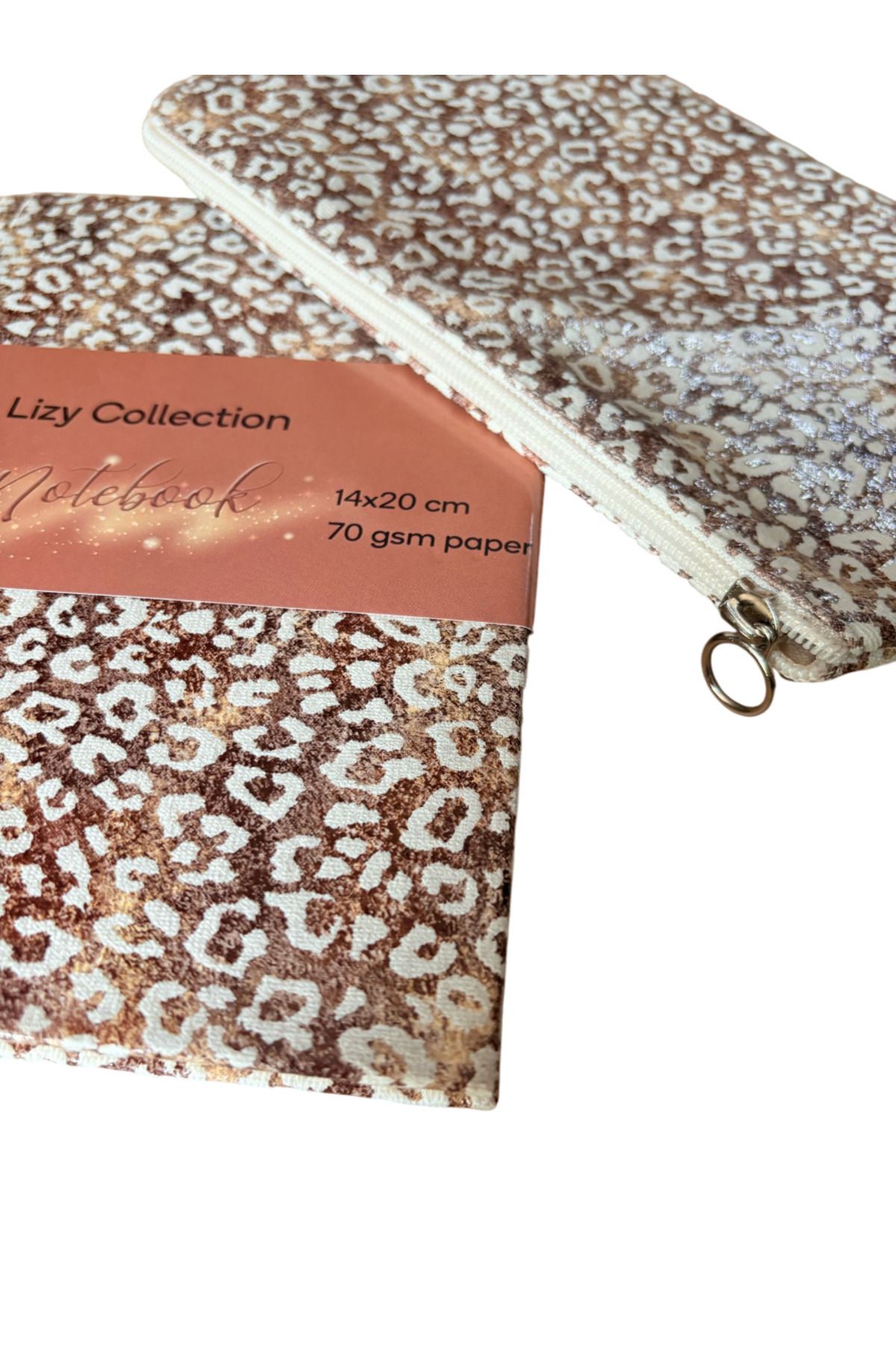 Adalinhome-Lizy Leopard Patterned Timeless Agenda and Accessory Bag (14*20 - 70 Sheets) 2