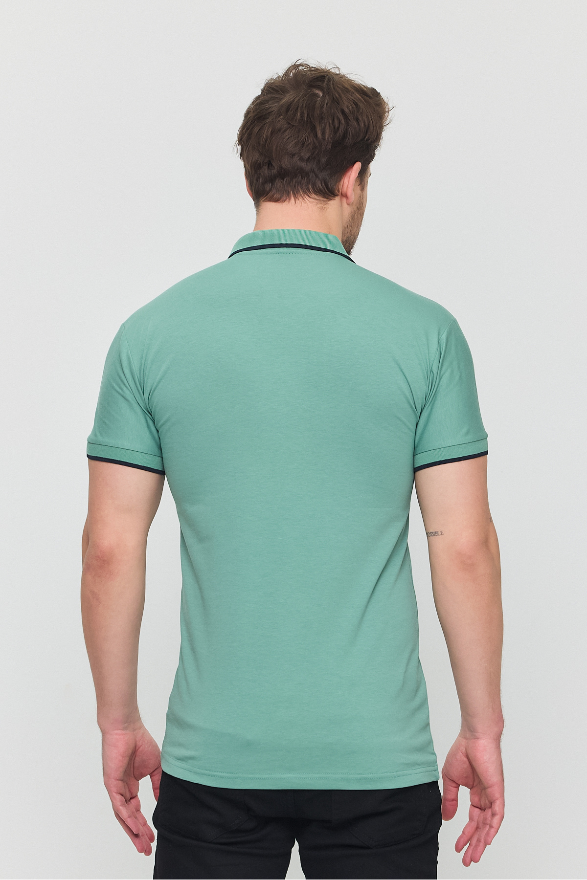 YXC Trend Maker-Tricou din lycra cu gât polo din bumbac pentru bărbați 5