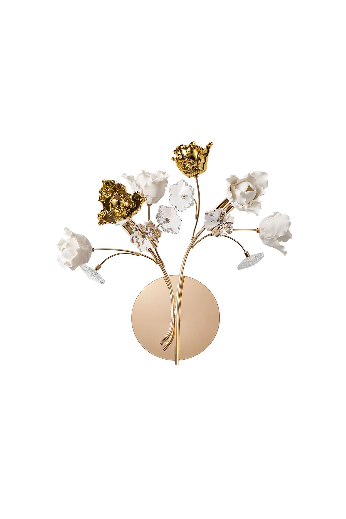 Faxon 2'li Gold Çiçek Desenli Modern Yatak Başı Salon Aplik - 2