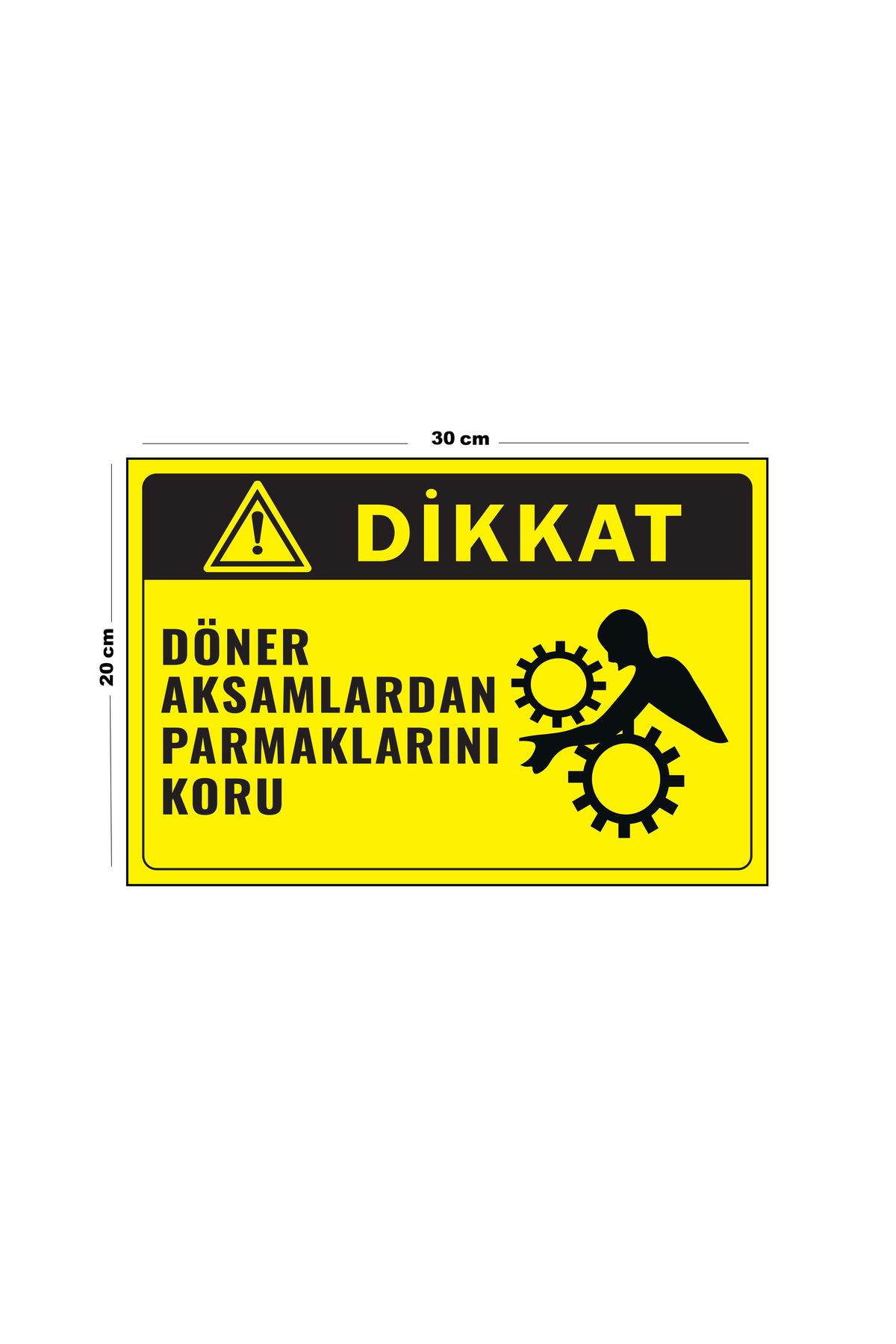 Lucena-Metal Caution Rotate Guard His Fingers from Assemble 20cm X 30cm A4 Size Warning Sign Diversion 1