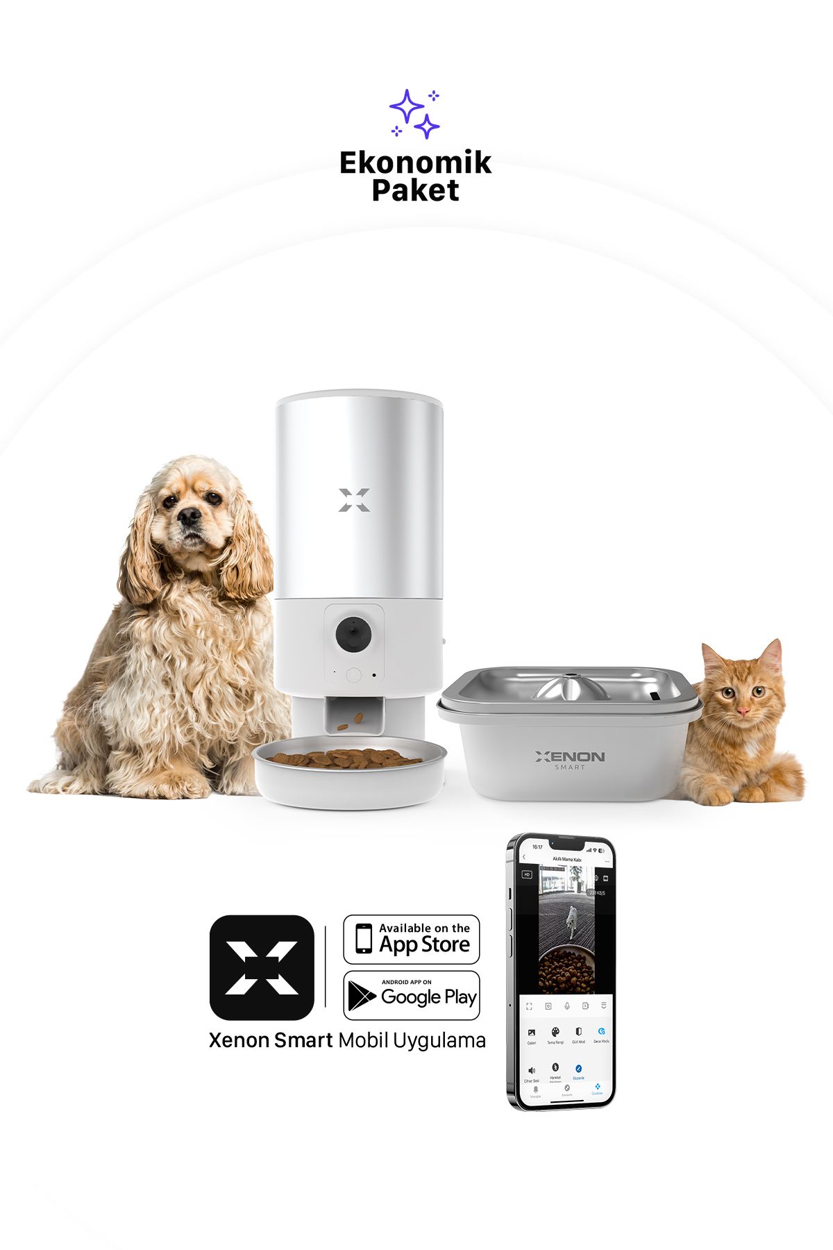 Xenon Smart-Programmable Smart Steel Food Container and Water Dispenser Set, Control Via Mobile App 4