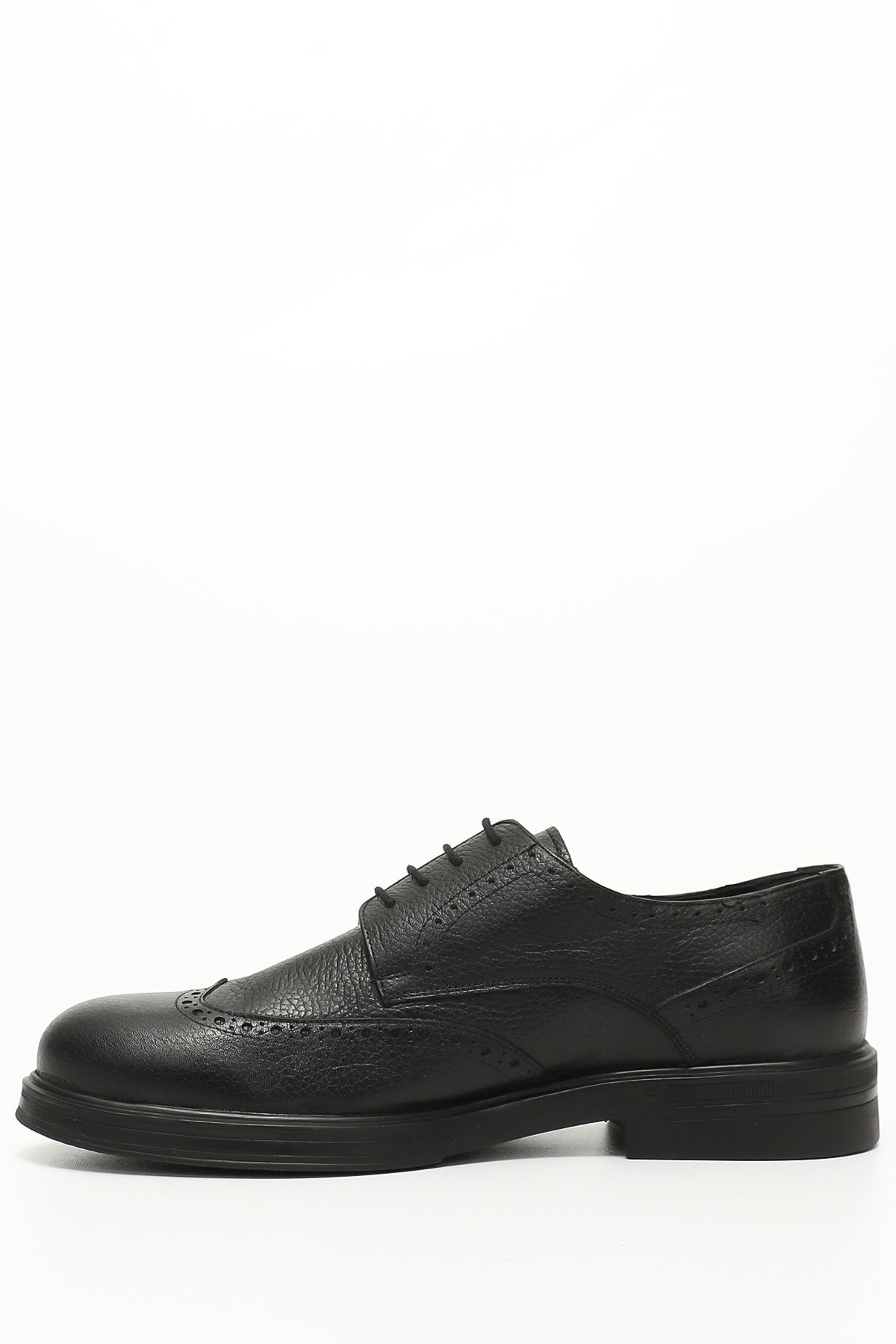 GÖNDERİ(R)-Men's Black Lace-Up Genuine Leather Classic Shoes 3