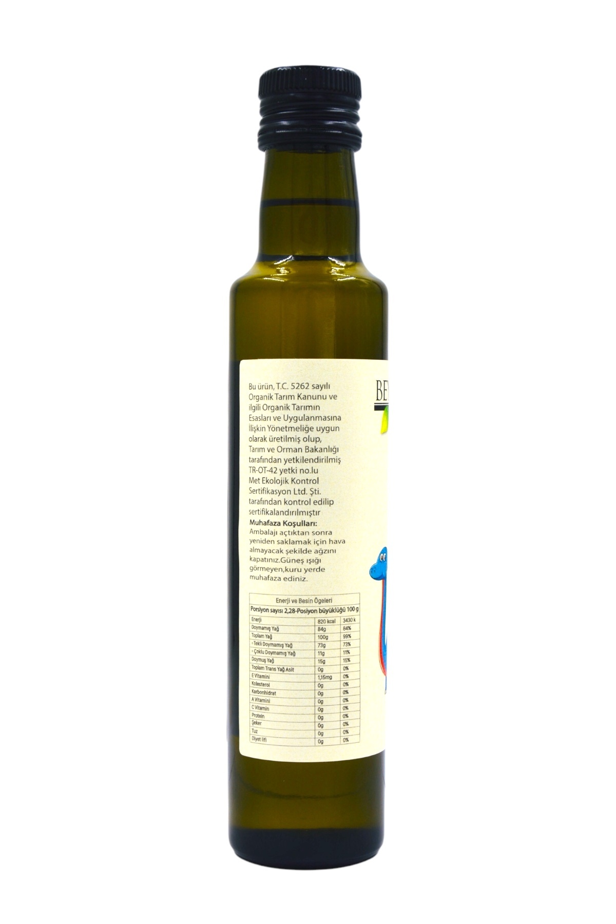 BEYORGANİK Organik Soğuk Sıkım Sızma Zeytinyağı 250ml Soğuk Sıkım, 0,3 Asit fotoğrafı 5 (önizleme)