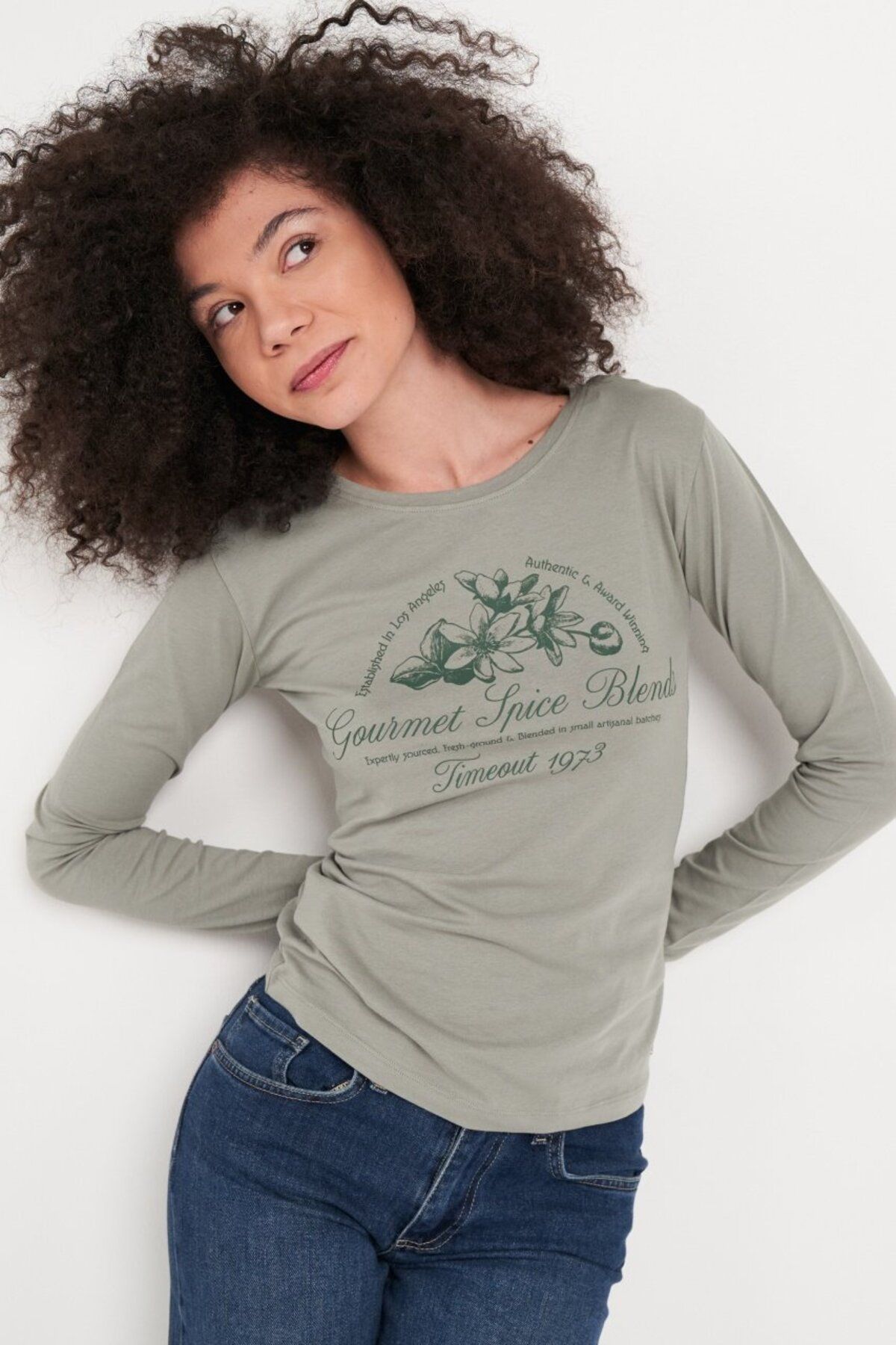 Timeout-Women's long-sleeved T-shirt with print 1