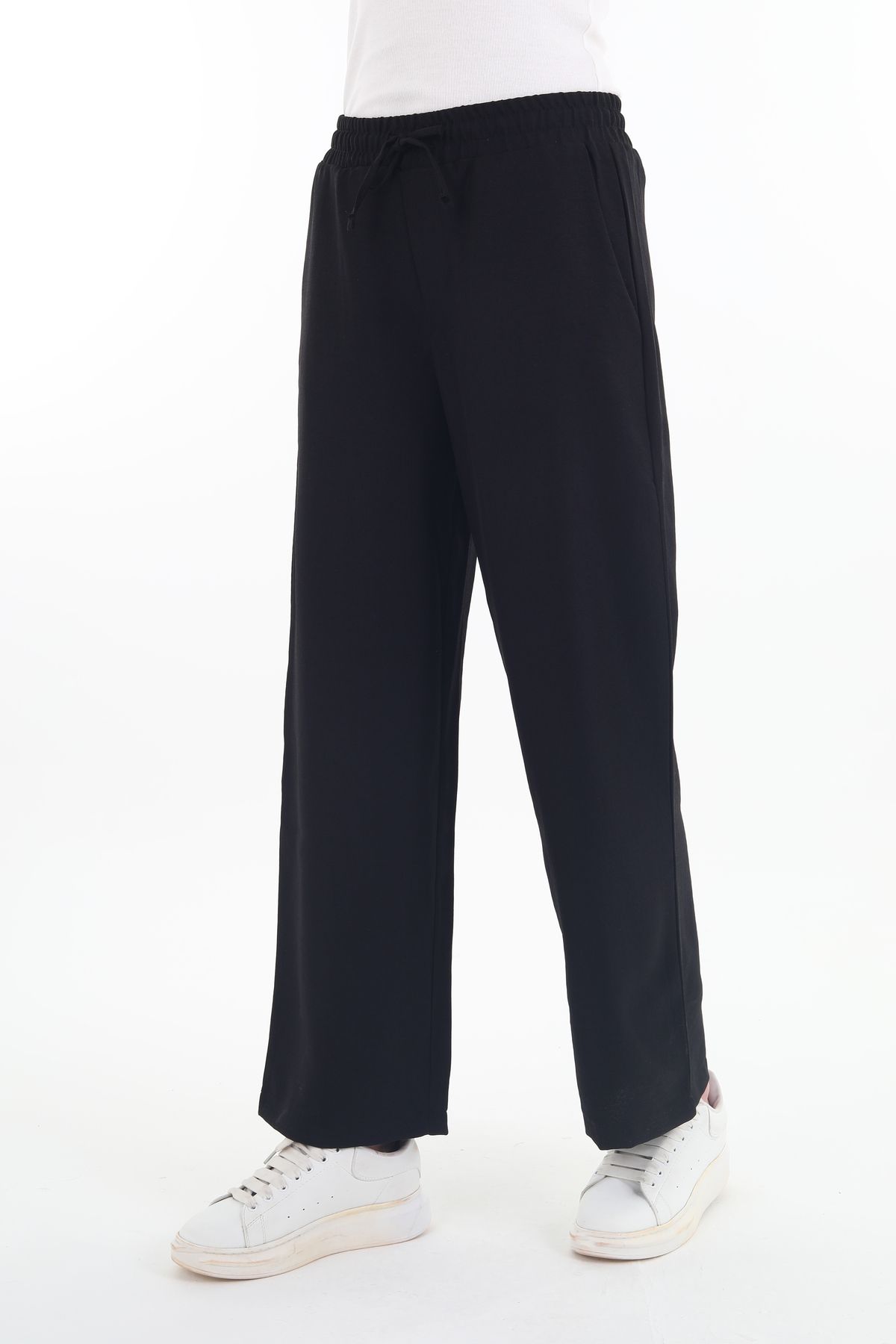 Rich-Pantaloni de in pentru femei cu talie înaltă 4