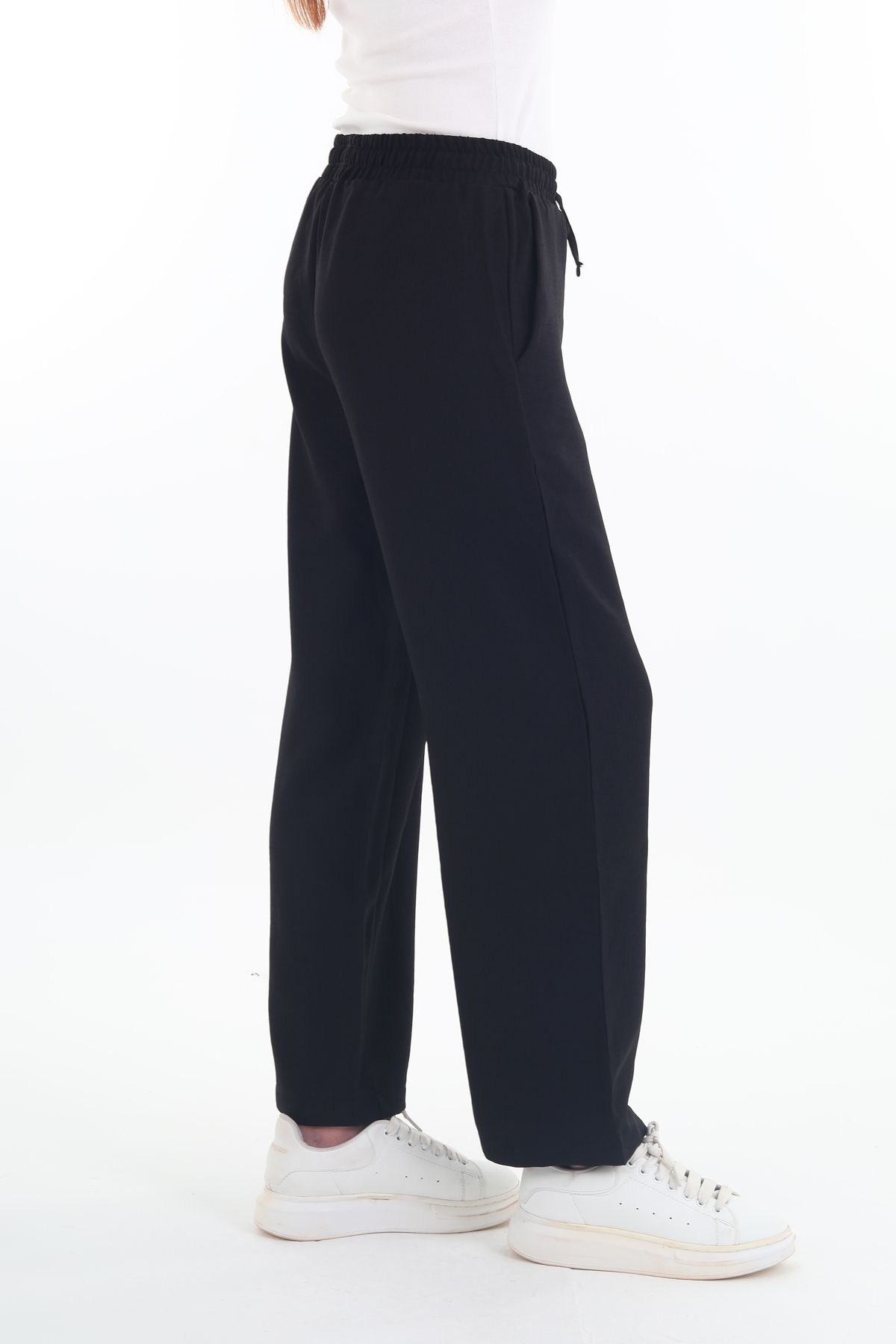 Rich-Pantaloni de in pentru femei cu talie înaltă 5