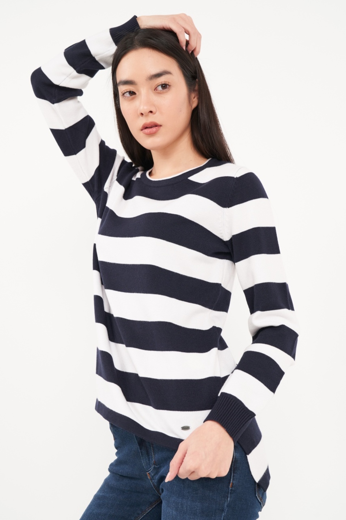Timeout-Women's sweater with striped pattern 4