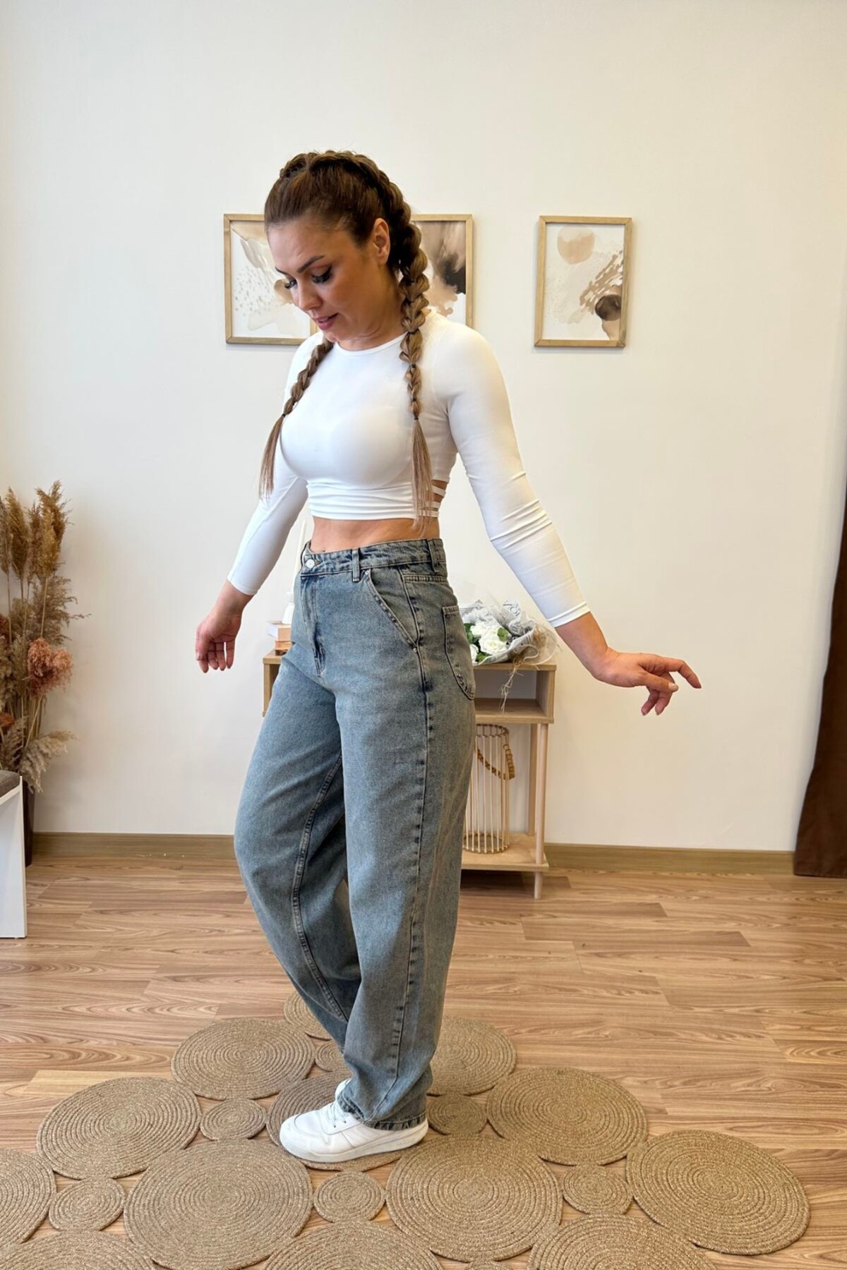 Aychayla Soluk Efektli Baggy Jean