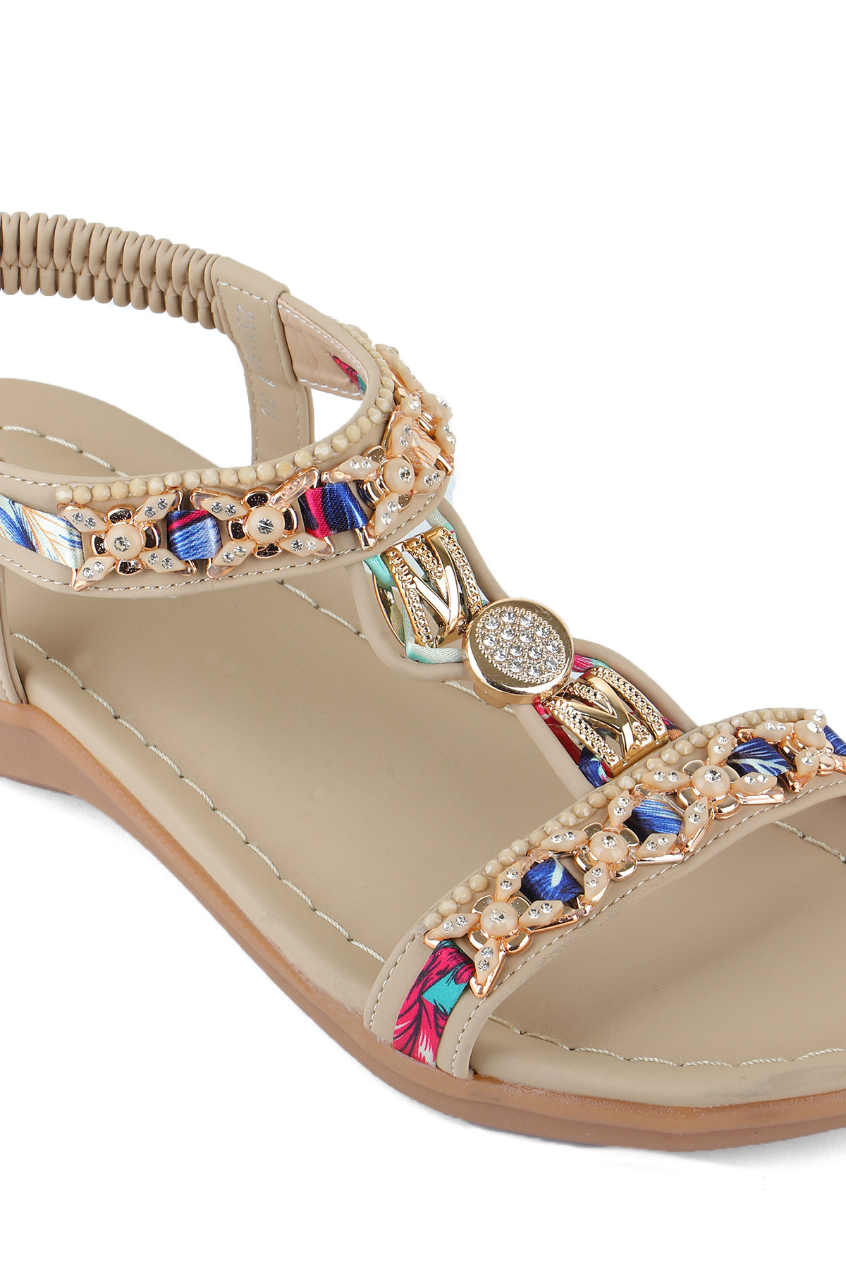 Vojo-Gj Diamond Anatomical Stone Detailed Elastic Women's Sandals 7