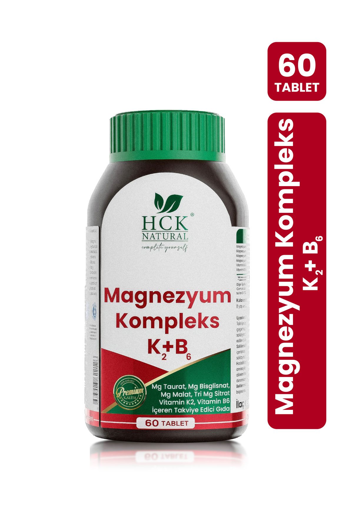 HCK NATURAL Magnezyum Kompleks 200 mg + B6 + K2 60 Tablet