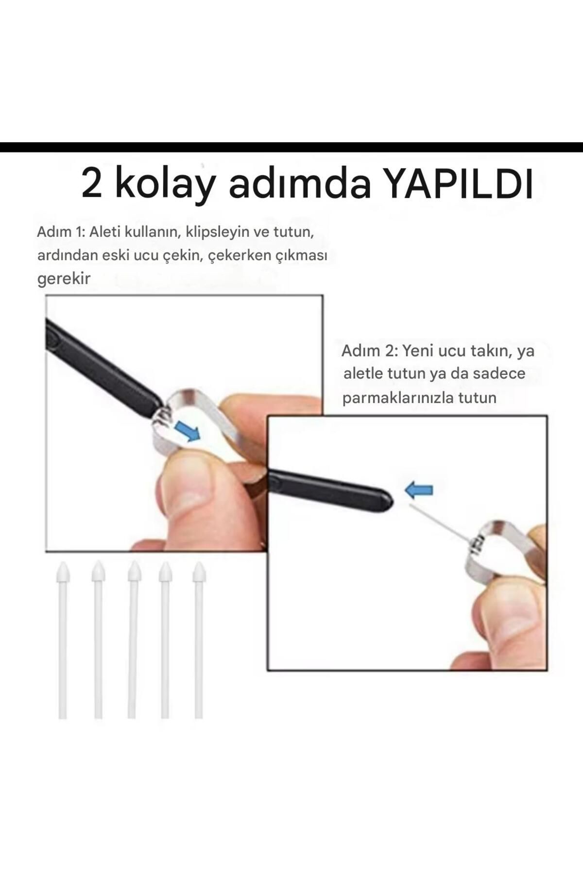 gökmer-Samsung Galaxy Tab S8/S8 Fe /S8 Ultra /S8 Plus Replacement Pen Tip 5 Pieces (Does Not Dirty the Screen) S Pen Compatible 3