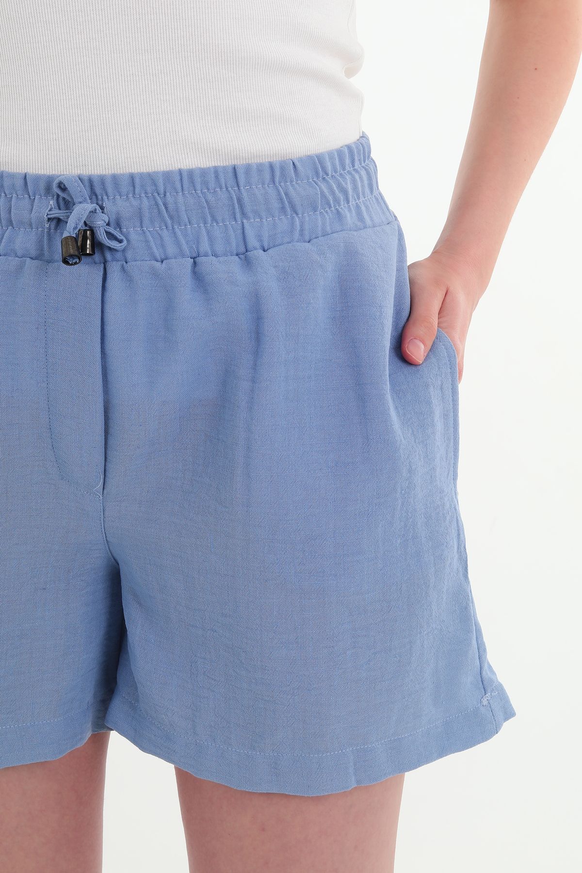 Rich-Mini pantaloni scurți de in pentru femei 8