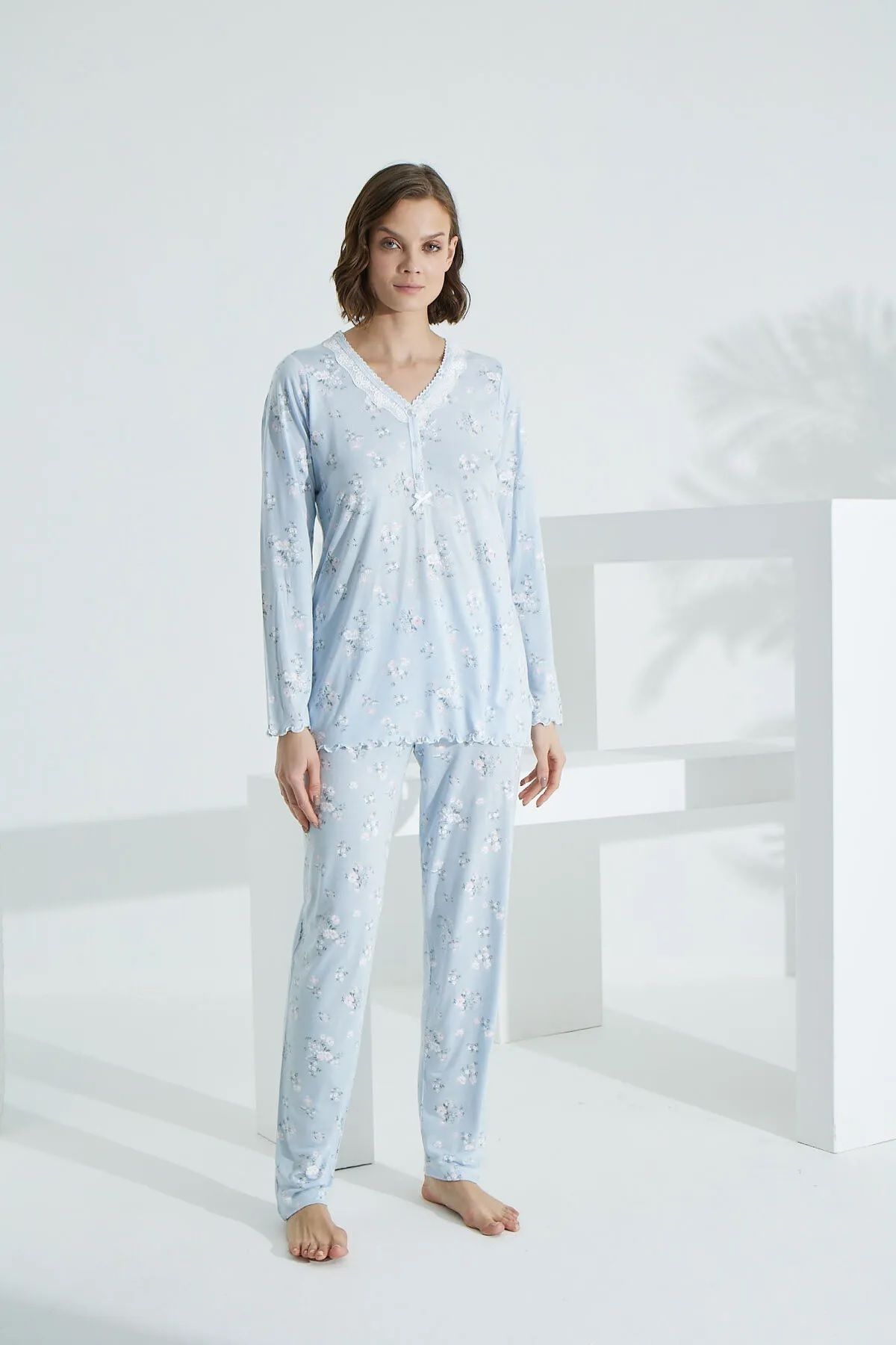 Etoile-Etoile Angelique 100% Cotton Women's Long Sleeve Pajama Set 4