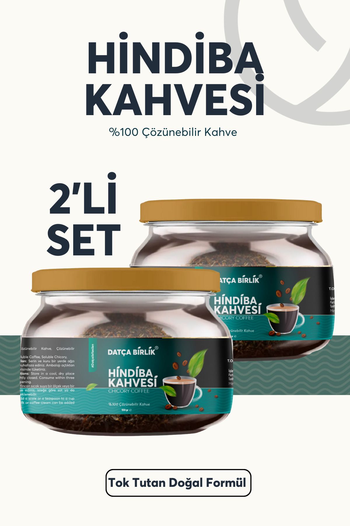 HİNDİBA KAHVESİ DETOX KAHVE 1 AYLIK (İKİLİ PAKET) (60 KULLANIM ) Net 150 gr