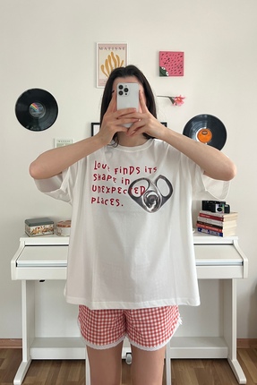 Moide %100 Pamuk Bisiklet Yaka Boxy Fit Unisex Kısa Kollu T-shirt