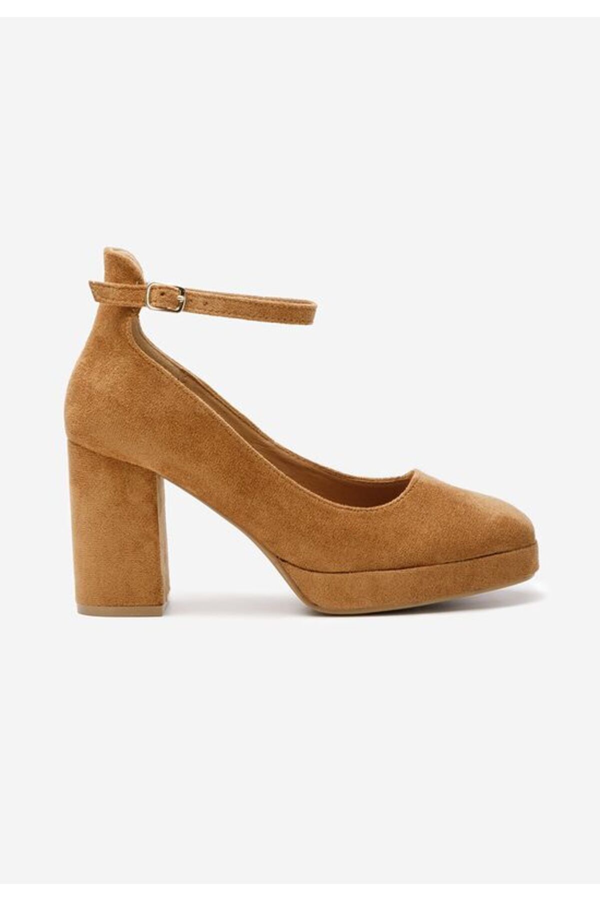 B T Shoes-Isperta V2 Camel Chunky Heel Shoes 3